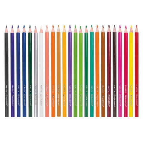 Карандаши цветные BRAUBERG PREMIUM, 24 цвета, пластиковые, трехгранные, грифель 3 мм, 181663