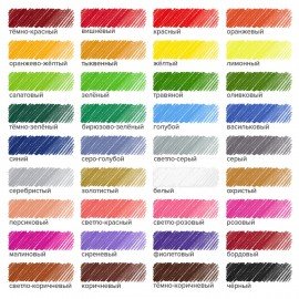 Карандаши цветные BRAUBERG PREMIUM, 36 цветов, трехгранные, грифель 3 мм, 181664