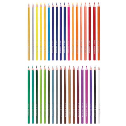 Карандаши цветные BRAUBERG PREMIUM, 36 цветов, пластиковые, шестигранные, грифель 3 мм, 181669