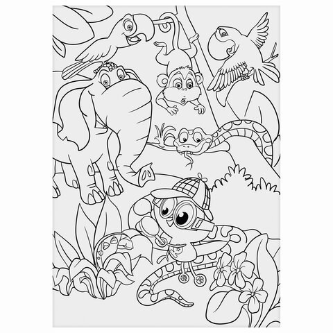 Карандаши цветные ЮНЛАНДИЯ "ЮНЛАНДИК-ДЕТЕКТИВ", 24 цвета, трехгранные, с раскраской, 181682