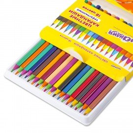 Карандаши цветные ЮНЛАНДИЯ "КАРНАВАЛ", 18 цветов, трехгранные, грифель 3 мм, 181685