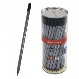 Карандаш чернографитный BRAUBERG "ULTRA", 1 шт., HB, с ластиком, пластиковый, 181711
