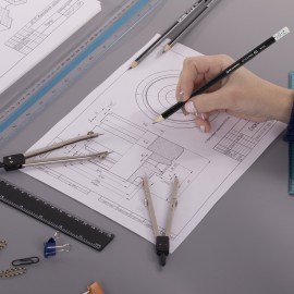 Карандаш чернографитный BRAUBERG "Style PRO", 1 шт., HB, с ластиком, корпус черный, 181723