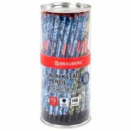 Карандаш чернографитный BRAUBERG "ARMY", 1 шт., HB, корпус ассорти, 181770