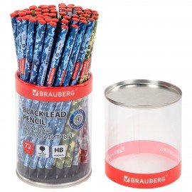 Карандаш чернографитный BRAUBERG "ARMY", 1 шт., HB, корпус ассорти, 181770