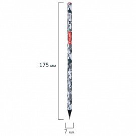 Карандаш чернографитный BRAUBERG "ARMY", 1 шт., HB, корпус ассорти, 181770