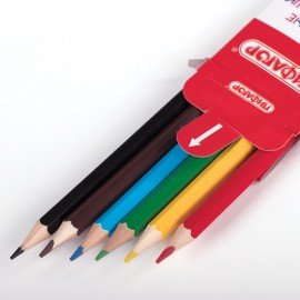 Карандаши цветные ПИФАГОР "Веселая такса", 6 цветов, шестигранные, натуральное дерево, 181805