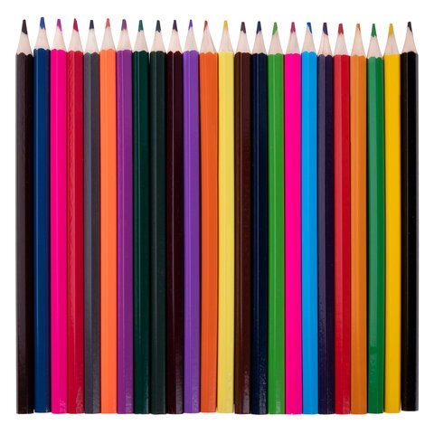 Карандаши цветные ПИФАГОР для девочек "БЫСТРЕЕ! ВЫШЕ! СИЛЬНЕЕ!", 24 цвета, классические, 181813