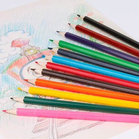 Карандаши цветные ПИФАГОР для девочек "БЫСТРЕЕ! ВЫШЕ! СИЛЬНЕЕ!", 36 цветов, классические, 181814