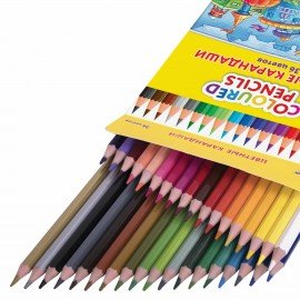 Карандаши цветные ЮНЛАНДИЯ "ДОМИКИ", 36 цветов, шестигранные, грифель 3 мм, 181839