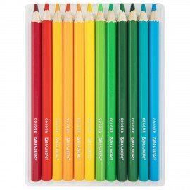 Карандаши цветные утолщенные BRAUBERG KIDS, 24 цвета, шестигранные, грифель 5 мм, натуральное дерево, 181879