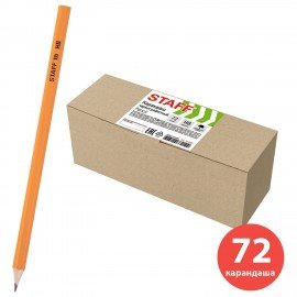 Карандаши чернографитные простые HB, ВЫГОДНАЯ УПАКОВКА КОМПЛЕКТ 72 штуки, STAFF, 181880