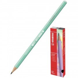 Карандаш чернографитный STABILO, 1 шт., "Schwan Pastel", HB, корпус пастельный зеленый, 421/HB-2