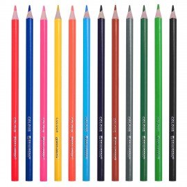 Карандаши цветные BRAUBERG KIDS, 12 цветов, трехгранные, грифель 3 мм, 181943