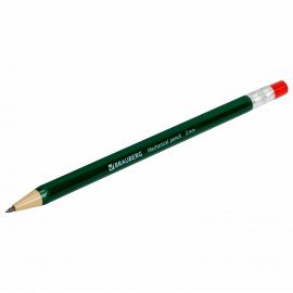 Карандаш механический цанговый 2 мм, BRAUBERG STYLE, HB, встроенная точилка, корпус ассорти, 181960