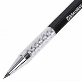 Карандаш механический цанговый 2 мм, HB, BRAUBERG "METALLIC X-20", металлические детали, 181976
