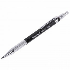 Карандаш механический цанговый 2 мм, HB, BRAUBERG "METALLIC X-20", металлические детали, 181976