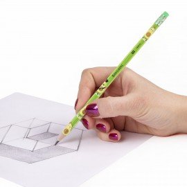 Карандаш чернографитный BRAUBERG "AVOCADO", 1 шт, HB, с ластиком, корпус ассорти, 182015