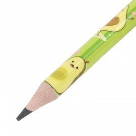 Карандаш чернографитный BRAUBERG "AVOCADO", 1 шт, HB, с ластиком, корпус ассорти, 182015