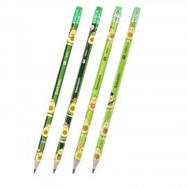 Карандаш чернографитный BRAUBERG "AVOCADO", 1 шт, HB, с ластиком, корпус ассорти, 182015