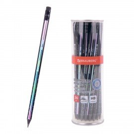 Карандаш чернографитный BRAUBERG "CATS, 1 шт, HB, с ластиком, 182020