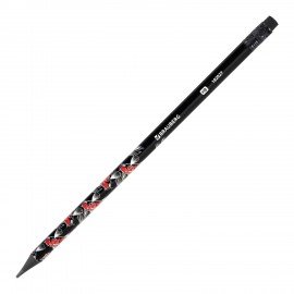 Карандаш чернографитный BRAUBERG "FISH KOI", 1 шт, HB, с ластиком, корпус ассорти, 182027