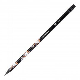 Карандаш чернографитный BRAUBERG "FISH KOI", 1 шт, HB, с ластиком, корпус ассорти, 182027