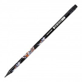 Карандаш чернографитный BRAUBERG "FISH KOI", 1 шт, HB, с ластиком, корпус ассорти, 182027