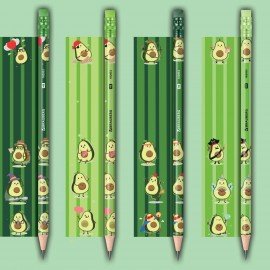 Набор карандашей чернографитных BRAUBERG "AVOCADO", 12 штук, HB, с ластиком, 182032