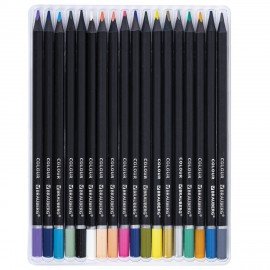 Карандаши цветные чёрное дерево BRAUBERG BLACK WOOD, 36 цветов, мягкий грифель, 182042