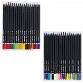 Карандаши цветные чёрное дерево BRAUBERG BLACK WOOD, 36 цветов, мягкий грифель, 182042
