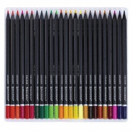 Карандаши цветные чёрное дерево BRAUBERG BLACK WOOD, 50 цветов, мягкий грифель, 182043