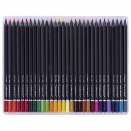 Карандаши цветные чёрное дерево BRAUBERG BLACK WOOD, 120 цветов, мягкий грифель, 182046