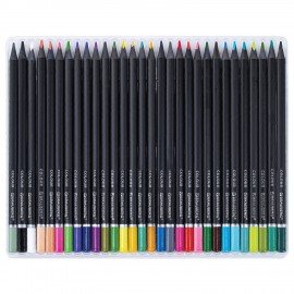 Карандаши цветные чёрное дерево BRAUBERG BLACK WOOD, 120 цветов, мягкий грифель, 182046
