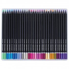 Карандаши цветные чёрное дерево BRAUBERG BLACK WOOD, 120 цветов, мягкий грифель, 182046