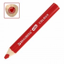 Карандаши цветные толстые для малышей 6 цветов, трехгранные, натуральное дерево, BRAUBERG KIDS, 182057