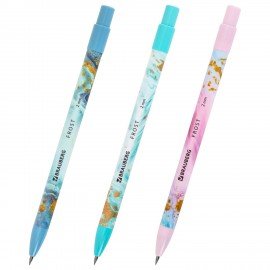 Карандаш механический цанговый 2 мм, BRAUBERG "FROST", HB, встроенная точилка, корпус ассорти, 182062