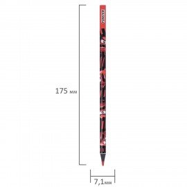 Карандаши цветные FUNSTER (ФАНСТЕР) МОНСТРИКИ, 12 цветов, черный корпус с принтом, трехгранные, 182065