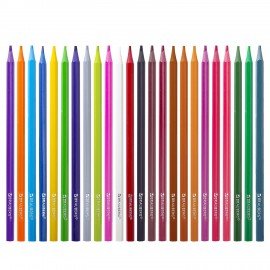 Карандаши цветные BRAUBERG, 24 цвета, цветной корпус, ПВХ бокс, шестигранные, 182068