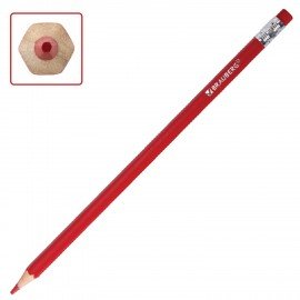 Карандаши цветные стираемые с ластиком BRAUBERG ERASABLE, 12 цветов, шестигранные, 182070