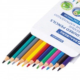 Карандаши цветные стираемые с ластиком BRAUBERG ERASABLE, 12 цветов, шестигранные, 182070