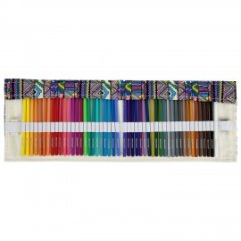 Карандаши цветные стираемые в пенале-скрутке BRAUBERG 48 цветов + точилка и ластик, 182071