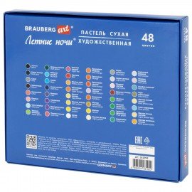 Пастель сухая художественная BRAUBERG ART "Летние ночи", 48 цветов, круглое сечение, 182092