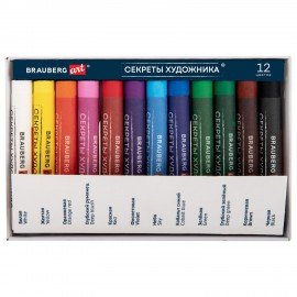Пастель масляная художественная BRAUBERG ART "Секреты художника", 12 цветов, круглое, 182095
