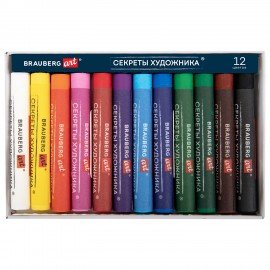 Пастель масляная художественная BRAUBERG ART "Секреты художника", 12 цветов, круглое, 182095