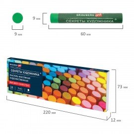 Пастель масляная художественная BRAUBERG ART "Секреты художника", 24 цвета, круглое с, 182096