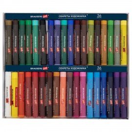 Пастель масляная художественная BRAUBERG ART "Секреты художника", 36 цветов, круглое сечение, 182097