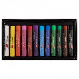 Пастель масляная BRAUBERG ART "Секреты художника", УТОЛЩЕННАЯ, 12 цветов, круглое сечение, 182099