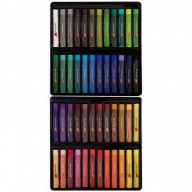 Пастель масляная BRAUBERG ART "Секреты художника", УТОЛЩЕННАЯ, 48 цветов, круглое сечение, 182102