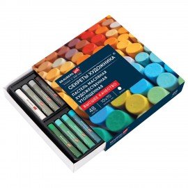 Пастель масляная BRAUBERG ART "Секреты художника", УТОЛЩЕННАЯ, 48 цветов, круглое сечение, 182102